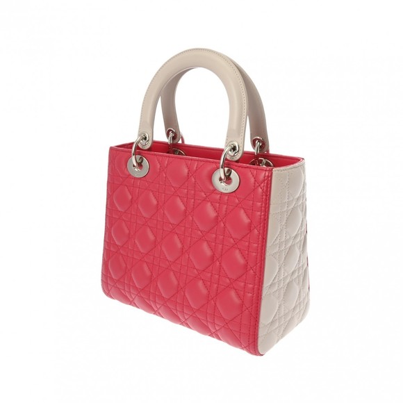 Dior Cannage  Medium Pink 2Way Bag Lady Lambskin - Picture 1 of 15
